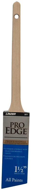 LINZER Linzer 2871-1.5 Paint Brush, 1-1/2 in W, Polyester Bristle, Angle Sash, Rat Tail Handle