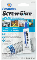 PERMATEX Permatex ScrewGlue 28206 Screw Locking Glue, 0.2 oz, Tube, Liquid, Blue PAINT PERMATEX