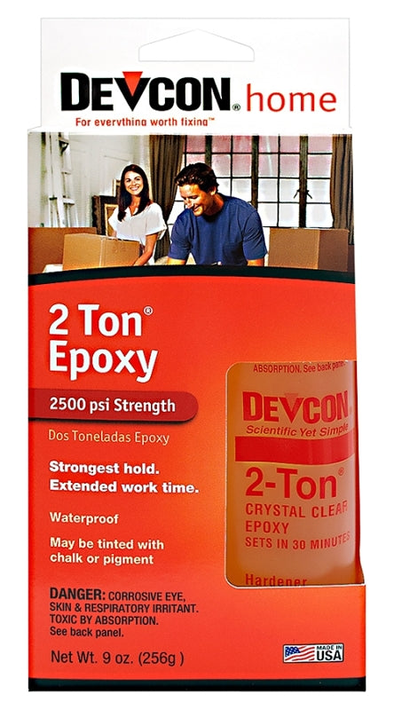 DEVCON Devcon 2-Ton 33345 Epoxy, Amber, Liquid, 9 oz, Box PAINT DEVCON