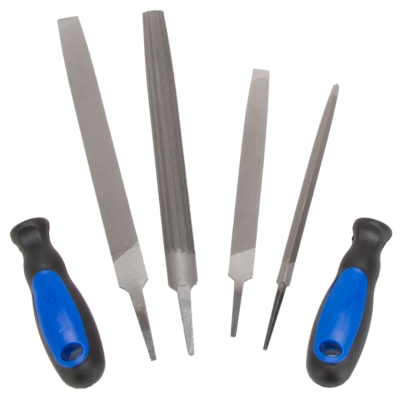 FLEX LITE CORPORATION Vulcan JL-FS-6PCS-2 File Set, 6-Piece, Blade: Steel Handle: PP + TPR, Blue & Black (Handle)