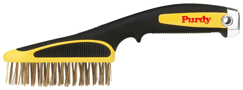 PURDY Purdy 140910100 Short Handle Wire Brush, Stainless Steel Bristle, 3 in W Brush, 11 in OAL, Black