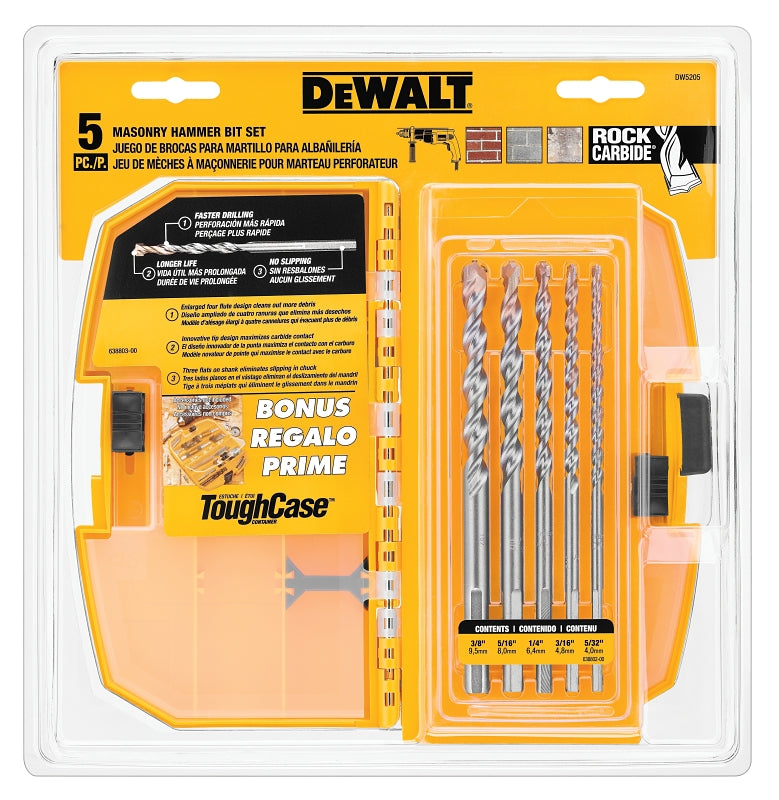 DEWALT DEWALT DW5205 Bit Set, Percussion, Premium, 5-Piece, Carbide