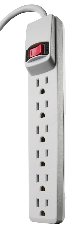 WOODS Woods 41367 Power Strip, 4 ft L Cable, 6 -Socket, 15 A, 120 V, White ELECTRICAL WOODS   