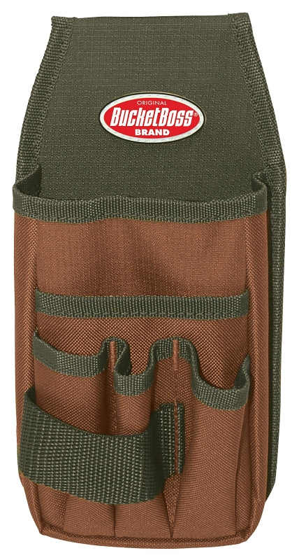 BUCKET BOSS Bucket Boss 54170 Utility Pouch, 5-Pocket, Poly Ripstop Fabric, Brown/Green, 5 in W, 9 in H, 2 in D TOOLS BUCKET BOSS