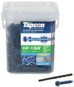 TAPCON Tapcon 24520 Screw Anchor, 1-3/4 in L, Hex Drive, Steel, Climaseal