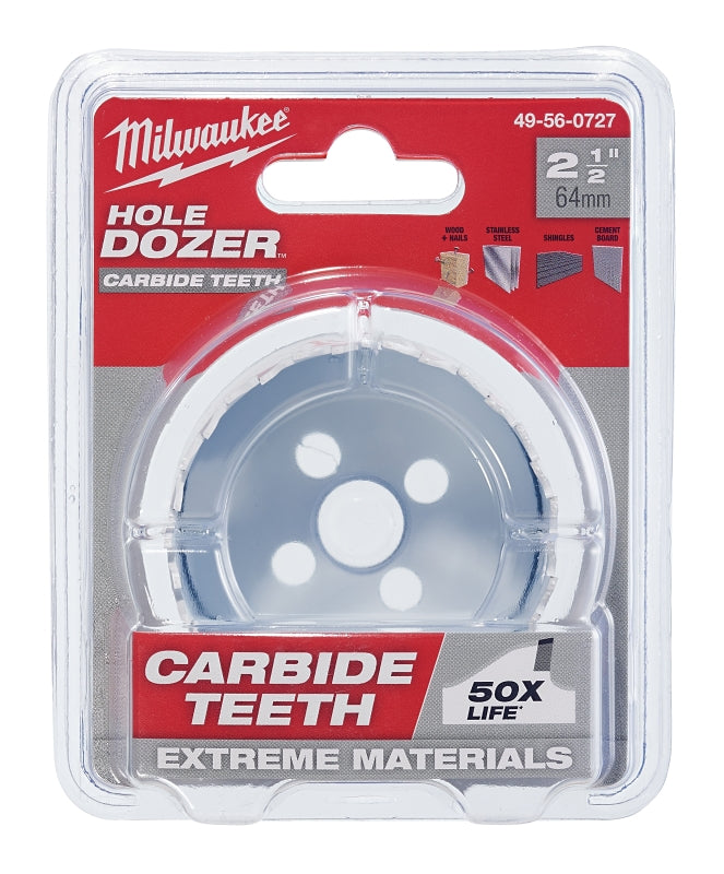 MILWAUKEE Milwaukee 49-56-0727 Hole Saw, 2-1/2 in Dia, 1.62 in D Cutting, 4 TPI, Carbide Cutting Edge TOOLS MILWAUKEE