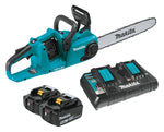 MAKITA Makita XCU04PT Chainsaw Kit, Battery Included, 5 Ah, 18 V, Lithium-Ion, 16 in L Bar, 3/8 in Pitch