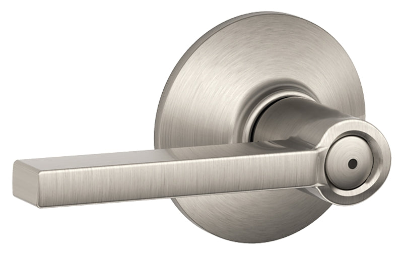 SCHLAGE LOCK Schlage F Series F40VLAT619 Privacy Lever, Mechanical Lock, Satin Nickel, 2.25 in L x 5.39 in W x 2.75 in H Dimensions HARDWARE & FARM SUPPLIES SCHLAGE LOCK