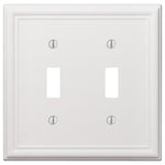AMERELLE Amerelle 149TTW Wallplate, 4-7/8 in L, 4-15/16 in W, 2 -Gang, Steel, White ELECTRICAL AMERELLE