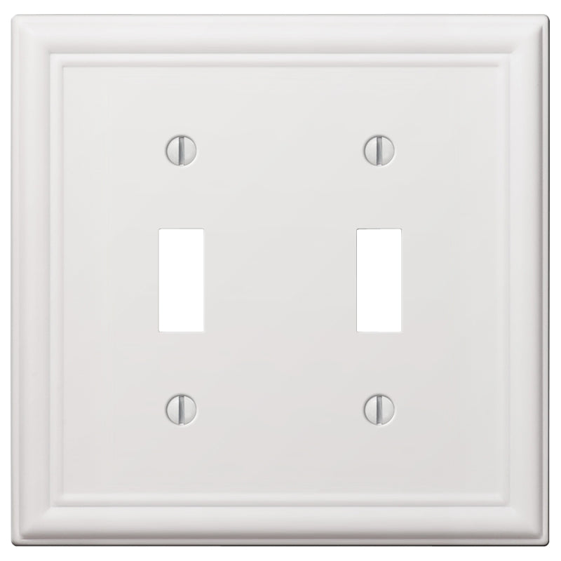 AMERELLE Amerelle 149TTW Wallplate, 4-7/8 in L, 4-15/16 in W, 2 -Gang, Steel, White ELECTRICAL AMERELLE