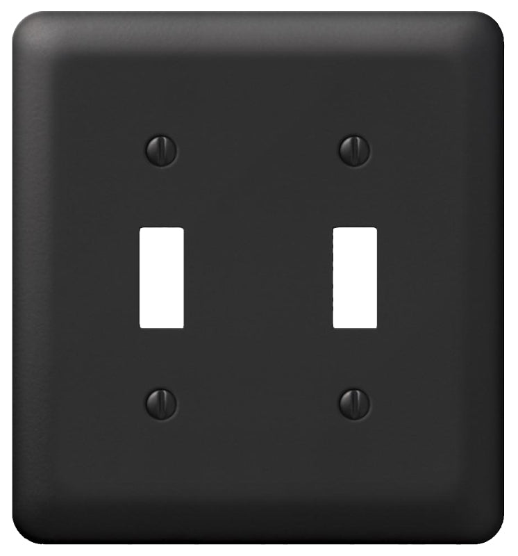 AMERELLE Amerelle Devon Series 935TTBK Wallplate, 5 in L, Black, 4-5/8 in W, 2-Gang, Steel