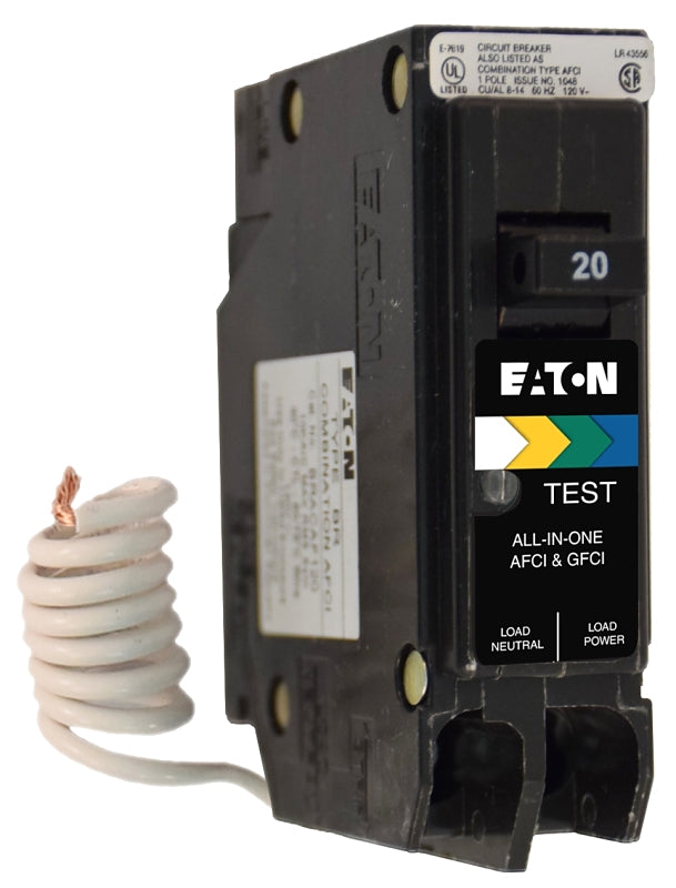 CUTLER-HAMMER Cutler-Hammer BRN120DF Circuit Breaker, BR, 20 A, 1 -Pole, 120 V, Plug Mounting ELECTRICAL CUTLER-HAMMER