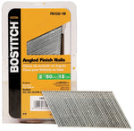BOSTITCH Bostitch FN1532-1M Finish Nail, 2 in L, 15 ga Gauge, Steel, Bright, Flat Head, Smooth Shank