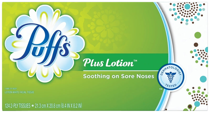 PUFFS Puffs 39346 Facial Tissue, 8.4 in L, 2-Ply, Paper