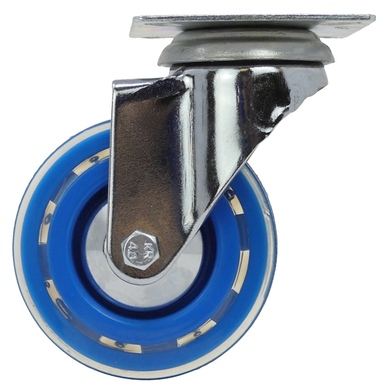 SHEPHERD Shepherd Hardware 6267 Swivel Caster, 3 in Dia Wheel, Polyurethane Wheel, Blue, 132 lb