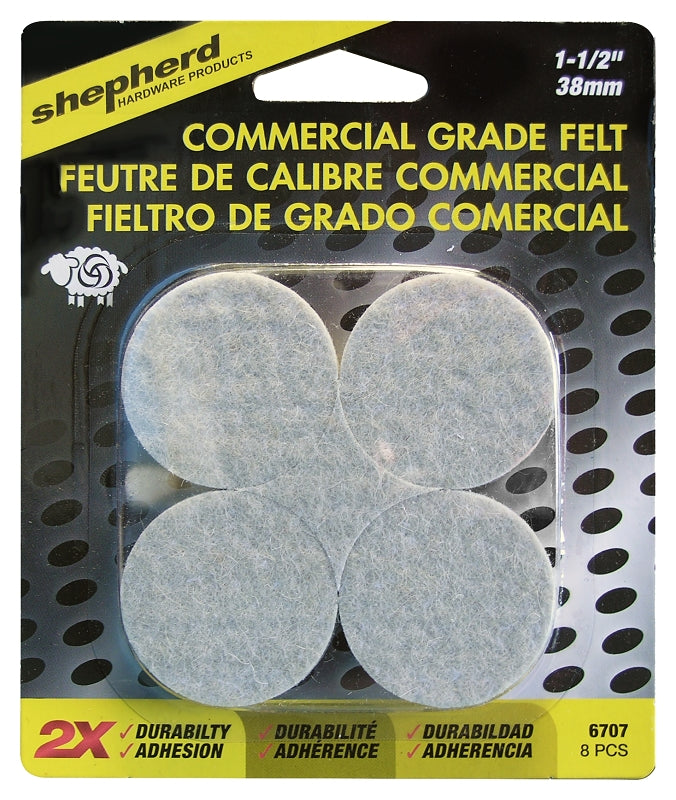 SHEPHERD Shepherd Hardware 6707 Protective Pad, Felt, Beige, 1-1/2 in Dia, Round