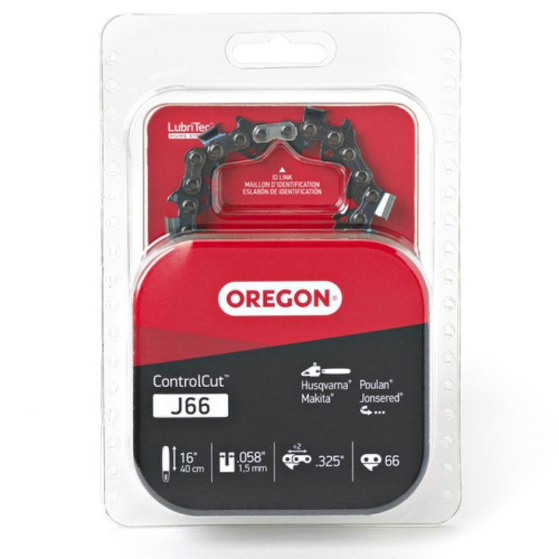 OREGON Oregon ControlCut J66 Chainsaw Chain, 21BPX Chain, 16 in L Bar, 0.058 in Gauge, 0.325 in TPI/Pitch, 66-Link