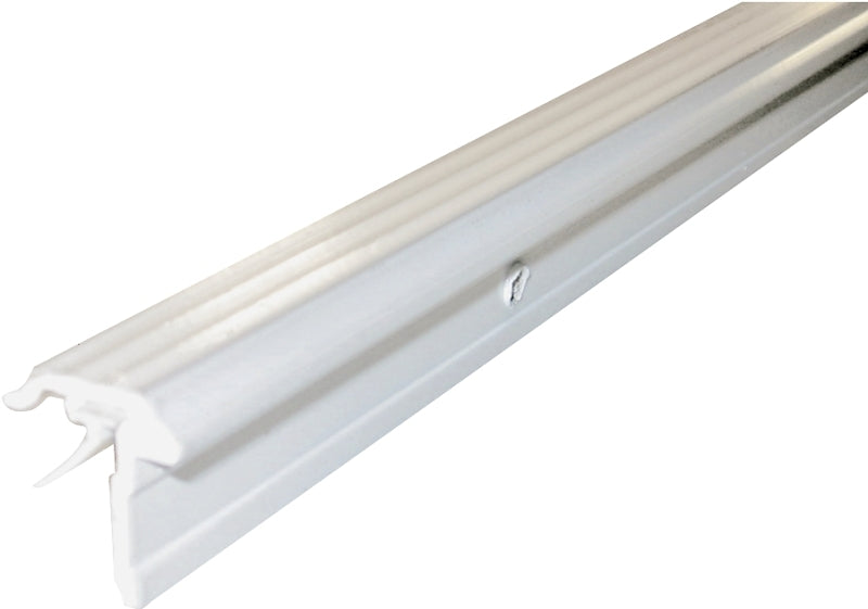 M-D M-D 69962 Astragal Weatherstrip with Vinyl Insert, 3/4 in W, 7/8 in Thick, 84 in L, Aluminum, White