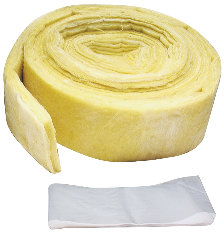 M-D M-D 04929 Pipe Insulation Wrap, 25 ft L, 1/2 in Thick, Fiberglass, Yellow, For: 3 in Pipe/Tube