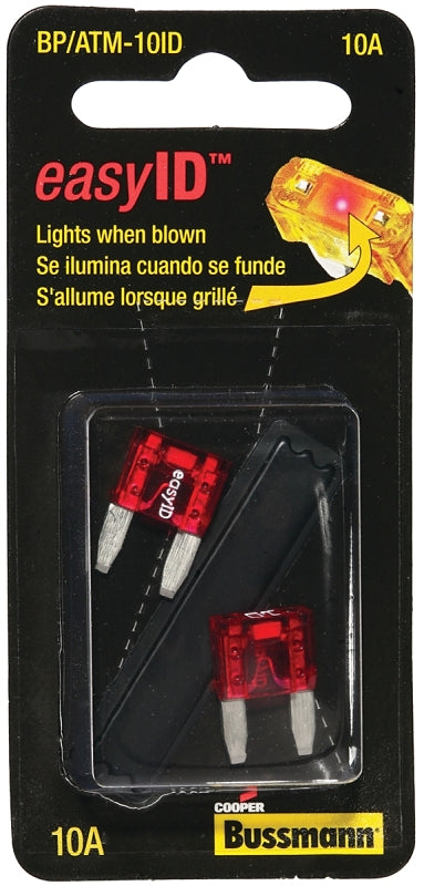BUSSMANN Bussmann BP/ATM-10ID Automotive Fuse, 1 kA Interrupt, Blade Fuse, 32 VDC, 10 A AUTOMOTIVE BUSSMANN