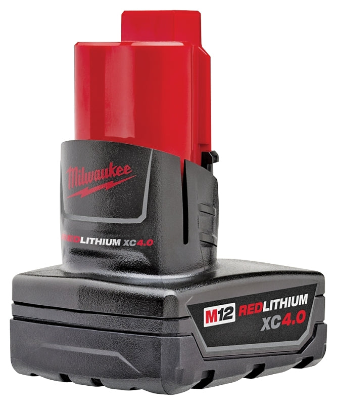 MILWAUKEE Milwaukee M12 REDLITHIUM 48-11-2440 Rechargeable Battery Pack, 12 V Battery, 4 Ah, 77 min Charging