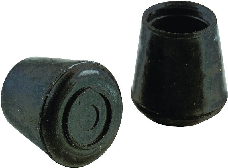 SHEPHERD Shepherd Hardware 9763 Furniture Leg Tip, Round, Rubber, 1-1/8 in Dia, Black