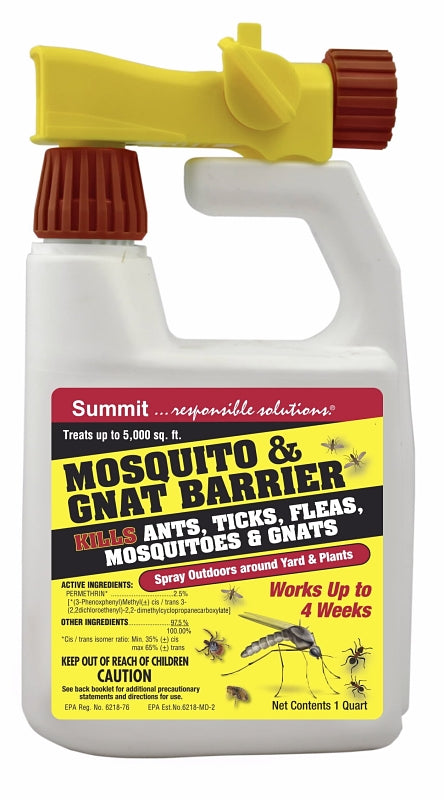 SUMMIT Summit 010-6 Mosquito and Gnat Barrier, Liquid, Slight Chemical, 32 oz Spray Bottle LAWN & GARDEN SUMMIT