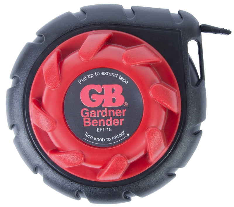 GB Gardner Bender Mini Cable Snake Series EFT-15 Fish Tape, 0.025 in Tape, 15 ft L Tape, Steel Tape, Red Case ELECTRICAL GB