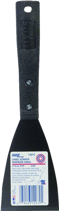 HYDE Hyde 12072 Paint Scraper, 3 in W Blade, Chisel Blade, HCS Blade, Polypropylene Handle, Contoured Handle, 10-3/4 in OAL