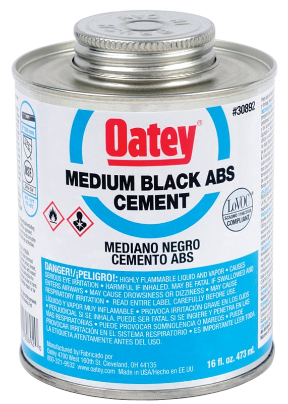 OATEY Oatey 30889 Medium-Bodied Fast Set Cement, 8 oz Can, Liquid, Black PLUMBING, HEATING & VENTILATION OATEY