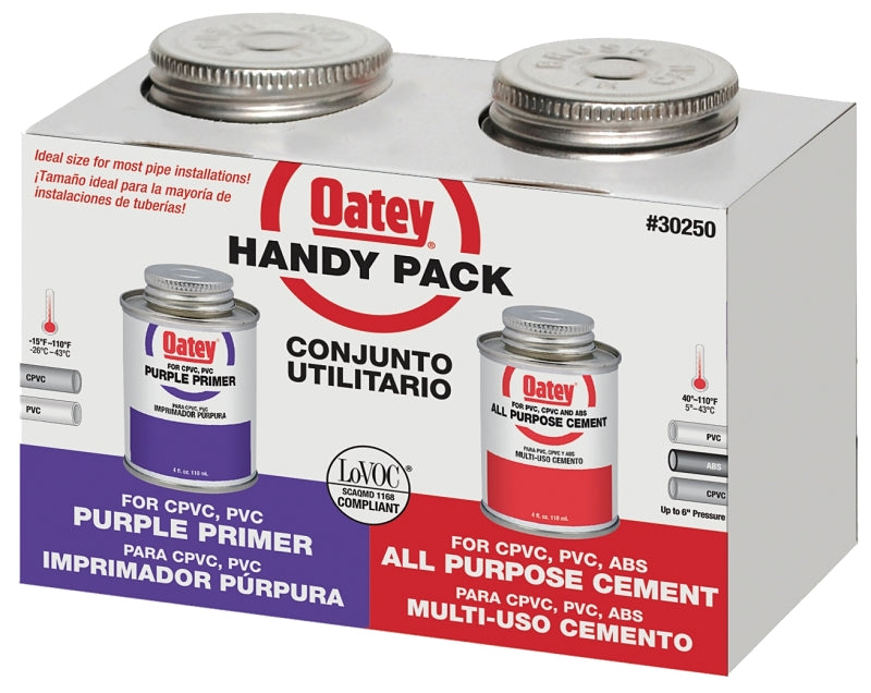 OATEY Oatey 30250 Handy Pack All-Purpose Primer, Purple/Red, 4 oz Can PLUMBING, HEATING & VENTILATION OATEY