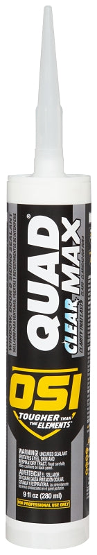 OSI OSI QUAD MAX 2445634 Sealant, Clear, 24 to 72 hr Curing, 0 to 140 deg F, 9.5 oz Tube PAINT OSI