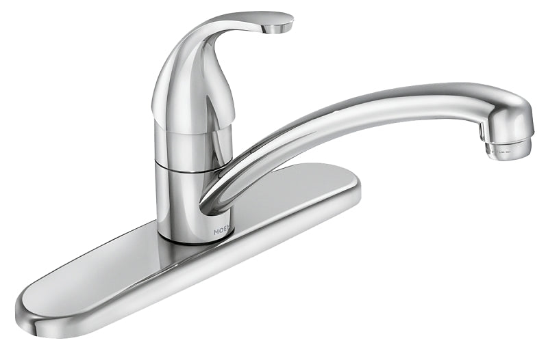 MOEN Moen Adler Series 87603 Kitchen Faucet, 1.5 gpm, 3-Faucet Hole, Brass/Metal, Chrome Plated, Deck Mounting, Lever Handle