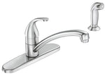 MOEN Moen Adler Series 87604 Kitchen Faucet, 1.5 gpm, 4-Faucet Hole, Brass/Metal, Chrome Plated, Deck Mounting, Lever Handle PLUMBING, HEATING & VENTILATION MOEN
