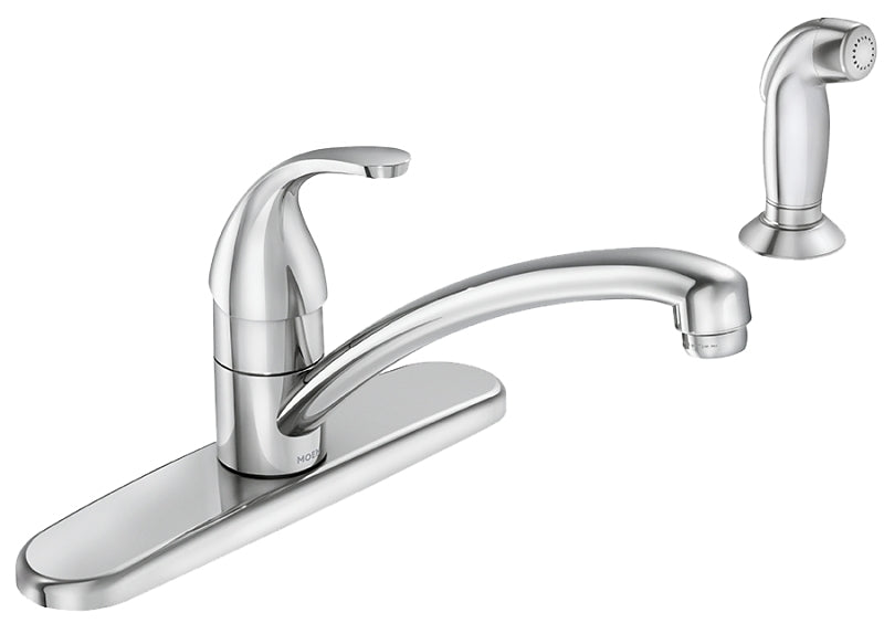 MOEN Moen Adler Series 87604 Kitchen Faucet, 1.5 gpm, 4-Faucet Hole, Brass/Metal, Chrome Plated, Deck Mounting, Lever Handle PLUMBING, HEATING & VENTILATION MOEN