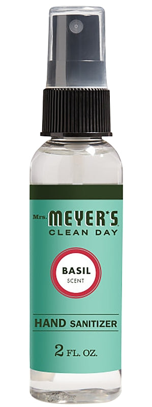 MRS MEYERS Mrs. Meyer's 11152 Hand Sanitizer, 9 in L, 4 in W, Basil, 2 fl-oz Bottle