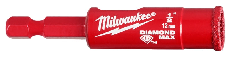 MILWAUKEE Milwaukee Diamond Plus 49-56-0511 Hole Saw, 1/2 in Dia, 1 in D Cutting, 5/8-18 Arbor, Diamond Grit Cutting Edge TOOLS MILWAUKEE