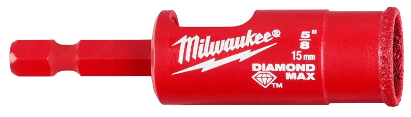 MILWAUKEE Milwaukee Diamond Plus 49-56-0513 Hole Saw, 5/8 in Dia, 1 in D Cutting, Diamond Grit Cutting Edge TOOLS MILWAUKEE