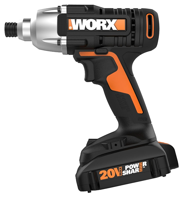 ROCKWELL Worx PowerShare WX291L Impact Driver, Battery Included, 20 V, 1.5 Ah, 1/4 in Drive, Hex Drive, 0 to 3300 bpm IPM