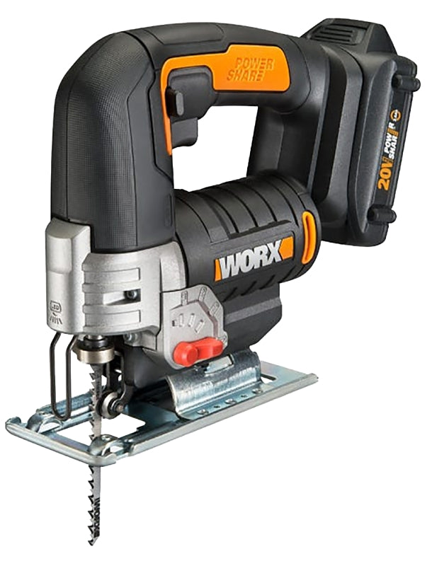 ROCKWELL Worx WX543L Jig Saw, Battery Included, 20 V, 1.5 Ah, 15/16 in L Stroke, 2600 spm TOOLS ROCKWELL