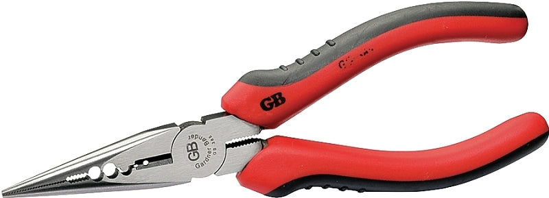 GB Gardner Bender GS-385 Pliers, 6-3/4 in OAL, 1-1/2 in Jaw Opening, Red Handle, Cushion Handle, 1/4 in W Tip TOOLS GB