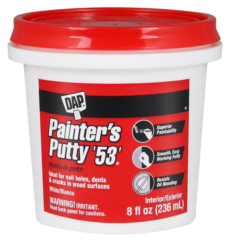 DAP DAP 12240 Painter's Putty, Paste, Musty, White, 0.5 pt Tub
