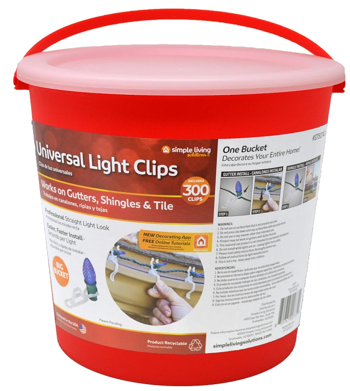 SANTAS FOREST Santas Forest 68841 Universal Light Clip, Plastic, 300 CT