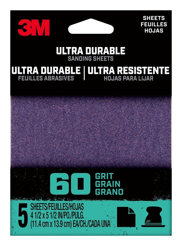 3M 3M 27364 Sandpaper Sheet, 2 in W, 2 in L, 60 Grit, Aluminum Oxide/Ceramic Abrasive, Cloth Backing TOOLS 3M