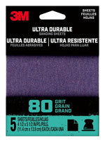 3M 3M 27363 Sandpaper Sheet, 2 in W, 2 in L, 80 Grit, Medium, Aluminum Oxide/Ceramic Abrasive, Cloth Backing TOOLS 3M
