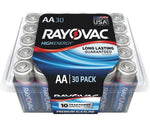 ENERGIZER BATTERY Rayovac 815-30PPTK Battery, 1.5 V Battery, 750 mAh, AA Battery, Alkaline, Rechargeable: No, 30/PK ELECTRICAL ENERGIZER BATTERY