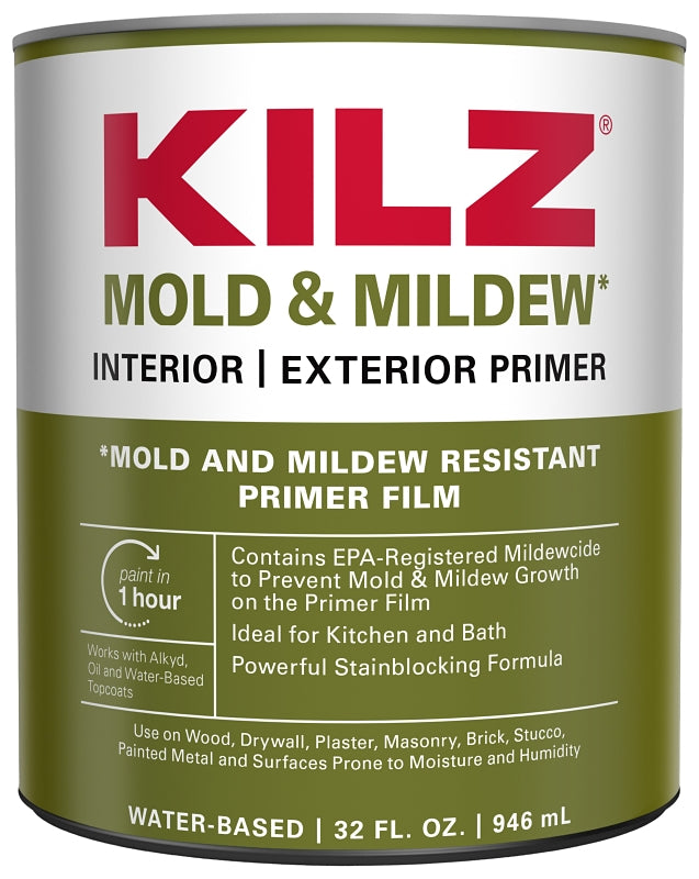 KILZ Kilz L204614 Primer, 300 to 400 sq-ft/gal Coverage Area, White, 1 qt