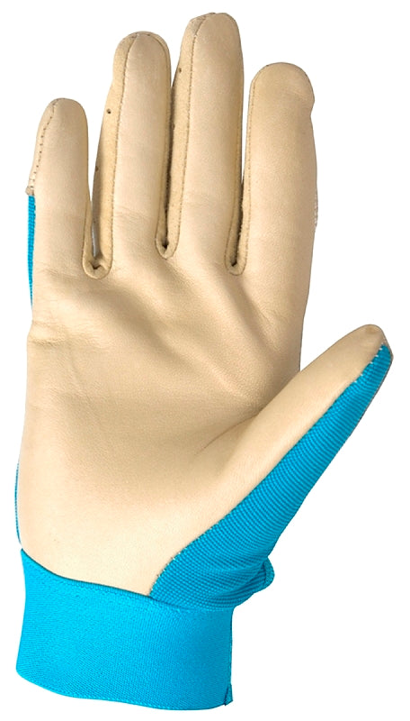 WELLS LAMONT Wells Lamont 3204-M Work Gloves, Women's, M, Spandex Back, Blue/White