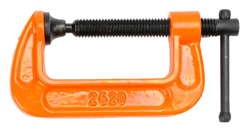 PONY Pony 2620 Classic C-Clamp, 400 lb Clamping, 2 in Max Opening Size, 1 in D Throat, Ductile Iron Body, Orange Body TOOLS PONY