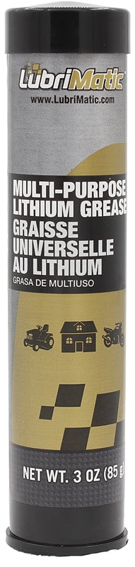 LUBRIMATIC LubriMatic 11312 Multi-Purpose Lithium Grease, 3 oz Cartridge, Black AUTOMOTIVE LUBRIMATIC